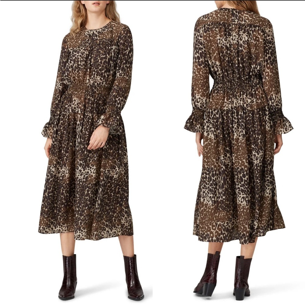 Victor Alfaro Collective Animal Print Midi Dress